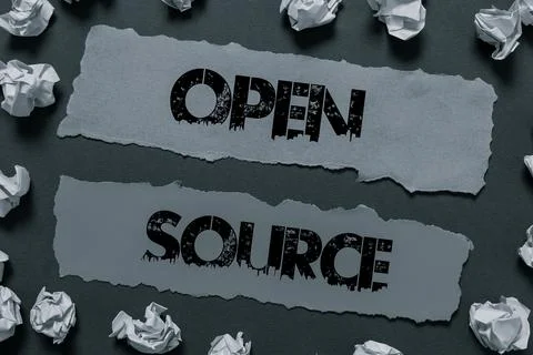 Text showing inspiration Open Source. Conceptual photo contains the source code Stock Photos