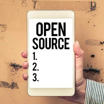 Text showing inspiration Open Source. Concept meaning contains the source code Stockfoto's