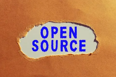 Text showing inspiration Open Source. Business showcase denoting software which 스톡 사진