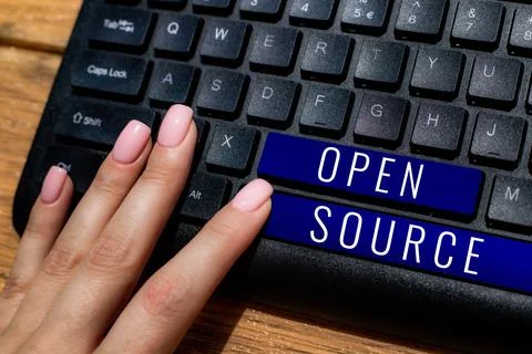 Text showing inspiration Open Source. Concept meaning denoting software which 写真素材