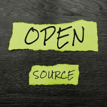 Text showing inspiration Open Source. Business concept denoting software which Foto stock