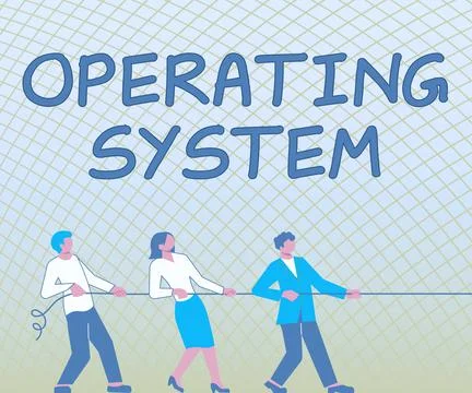 Text showing inspiration Operating System. Business approach software that su Stock Illustration