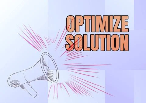Text showing inspiration Optimize Solution. Business idea process of finding the Stockillustratie