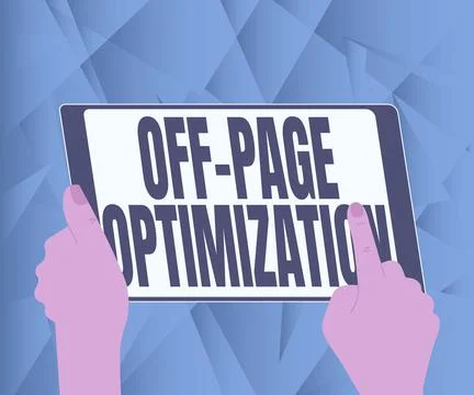 Text showing inspiration Off Page Optimization. Word Written on Website External Stock Illustration