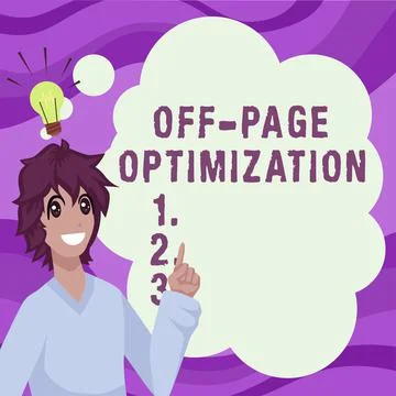 Text showing inspiration Off Page Optimization. Conceptual photo Website 스톡 일러스트