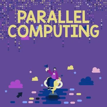 Text showing inspiration Parallel Computing. Word for simultaneous calculation Illustrazione stock