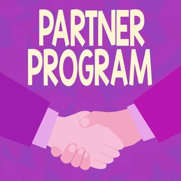 Text showing inspiration Partner Program. Business overview business strategy Ilustración de archivo