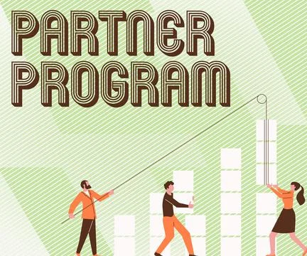 Text showing inspiration Partner Program. Business concept business strategy Stock Illustration