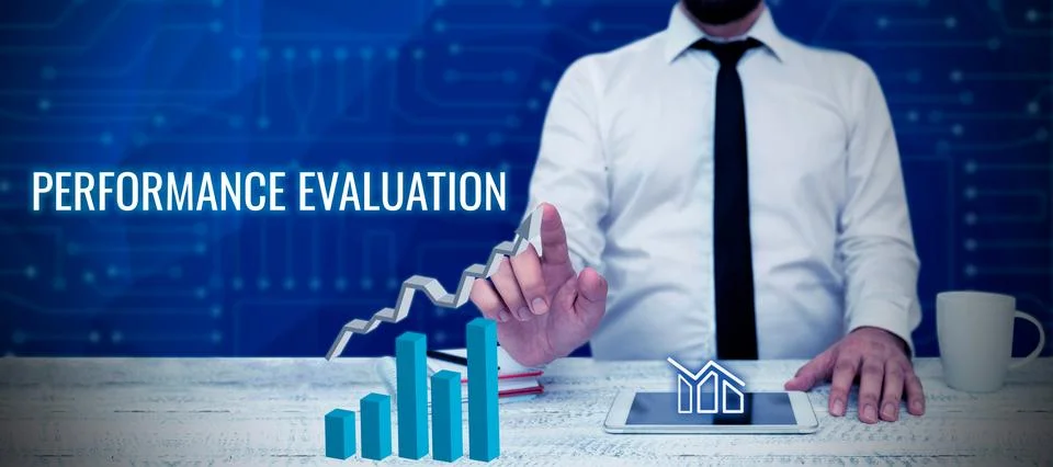Text showing inspiration Performance Evaluation. Concept meaning the development Stock Photos