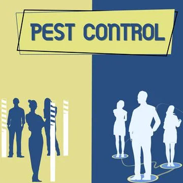 Text showing inspiration Pest Control. Conceptual photo Killing destructive Stock Illustration