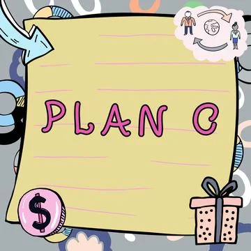 Text showing inspiration Plan C. Word for ones last Backup strategy detailed 스톡 일러스트