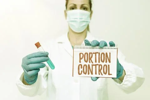 Text showing inspiration Portion Control. Business concept knowing the correct Stock Photos