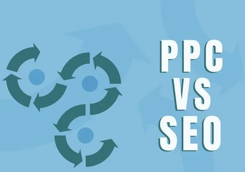 Text showing inspiration Ppc Vs Seo. Business idea Pay per click against Search Stock Illustration