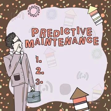 Text showing inspiration Predictive Maintenance. Internet Concept Predict when Stock Illustration