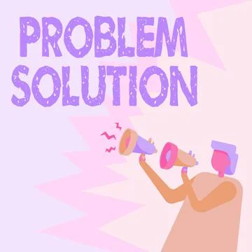 Text showing inspiration Problem Solution. Business showcase solving consists of Stock Illustration