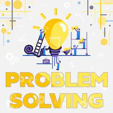 Text showing inspiration Problem Solving. Business overview process of finding Illustrazione stock