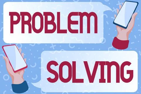 Text showing inspiration Problem Solving. Concept meaning to find an answer or Illustrazione stock