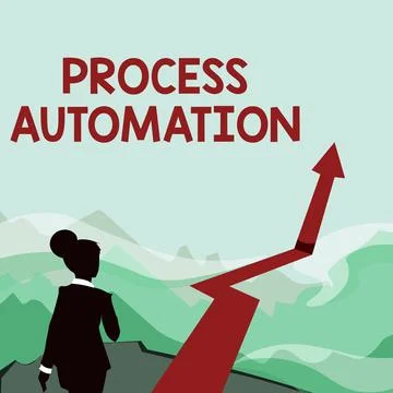 Text showing inspiration Process Automation. Business overview Transformation Stock Illustration