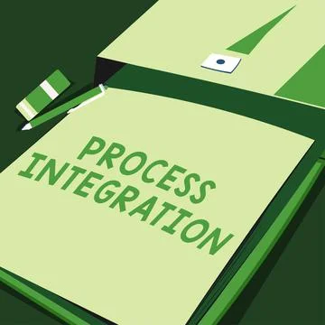 Text showing inspiration Process Integration. Conceptual photo Connectivity of Stock Illustration