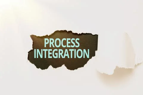 Text showing inspiration Process Integration. Business overview sharing of data Stock Photos