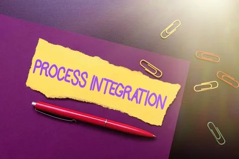 Text showing inspiration Process Integration. Word for sharing of data and Stock Photos
