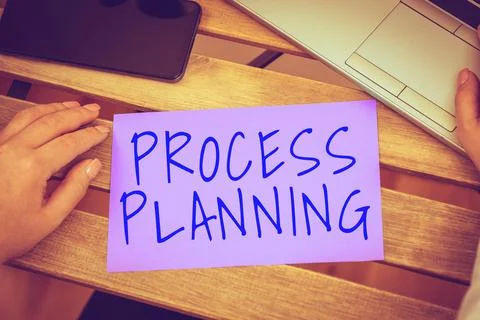Text showing inspiration Process Planning. Business idea the development of Stock Photos