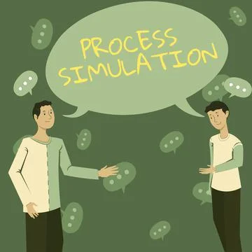 Text showing inspiration Process SimulationTechnical Representation Fabricated Illustrazione stock