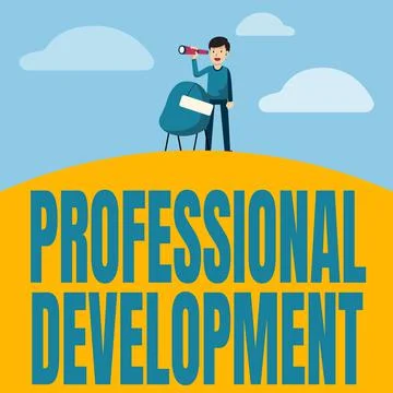 Text showing inspiration Professional Development. Word Written on Learning to Stock Illustration