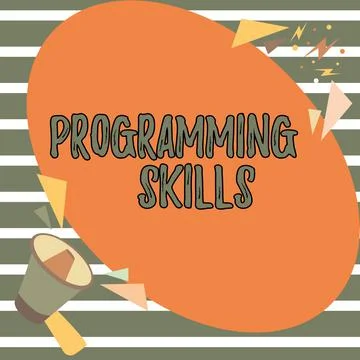 Text showing inspiration Programming Skills. Word for skills vital to write a Ilustración de archivo