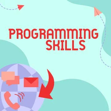 Text showing inspiration Programming Skills. Word for skills vital to write a Ilustración de archivo