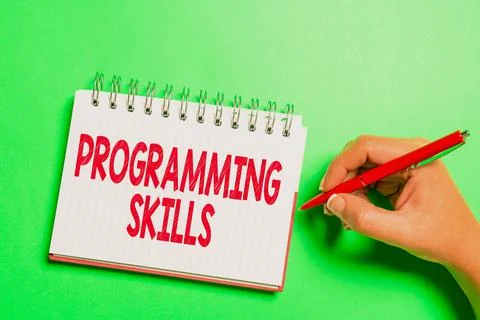 Text showing inspiration Programming Skills. Business showcase skills vital to Fotos de archivo