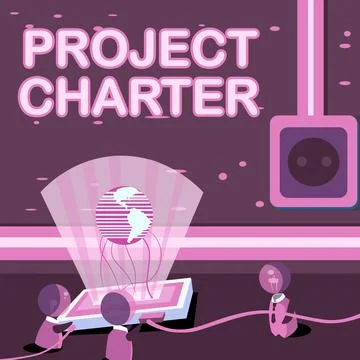Text showing inspiration Project Charter. Conceptual photo typically short Stock Illustration