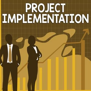Text showing inspiration Project Implementation. Business overview paying for 스톡 일러스트