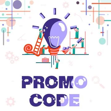 Text showing inspiration Promo Code. Word Written on letters or numbers that Stock Illustration