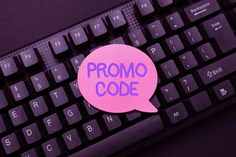 Text showing inspiration Promo Code. Word Written on letters or numbers that Foto stock