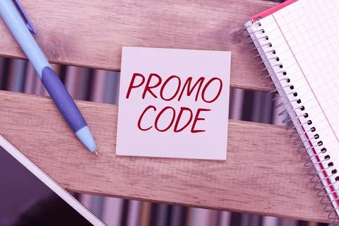 Text showing inspiration Promo Code. Business showcase digital numbers that give Foto stock
