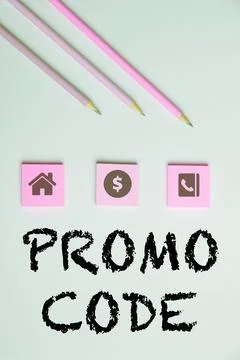 Text showing inspiration Promo Code. Business showcase digital numbers that give Stock-Fotos
