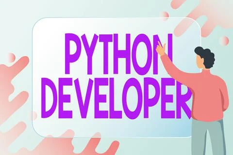 Text showing inspiration Python Developer. Word for responsible for writing Stock Illustration