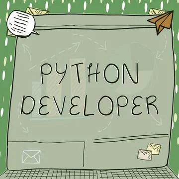 Text showing inspiration Python Developer. Business concept employees are Stock Illustration
