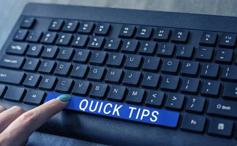 Text showing inspiration Quick Tips. Word for small but particularly useful Stock Photos
