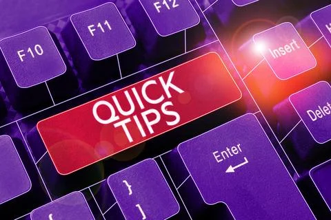 Text showing inspiration Quick Tips. Word for small but particularly useful Stock Photos