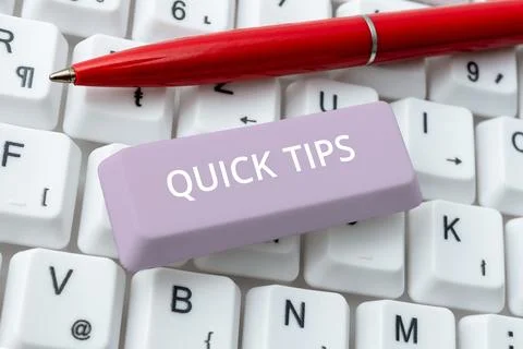 Text showing inspiration Quick Tips. Conceptual photo small but particularly Stock Photos