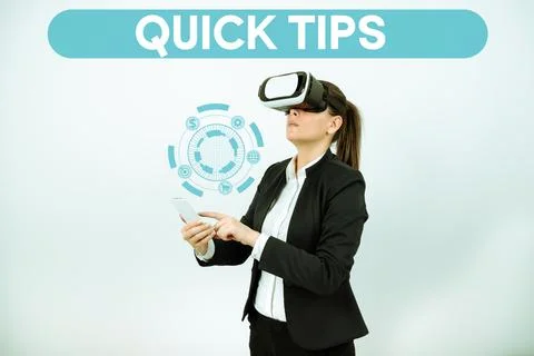 Text showing inspiration Quick Tips. Word for small but particularly useful Stock Photos