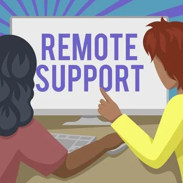 Text showing inspiration Remote Support. Business overview type of secure Stock Illustration