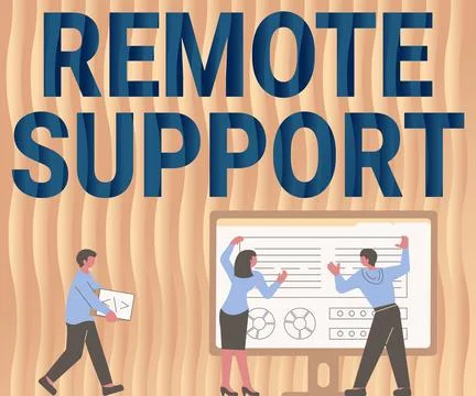 Text showing inspiration Remote Support. Business approach type of secure Stock Illustration