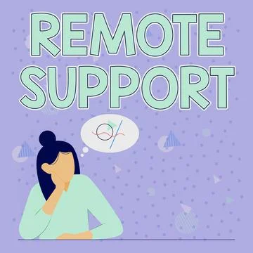 Text showing inspiration Remote Support. Business overview help endusers to Stockillustratie