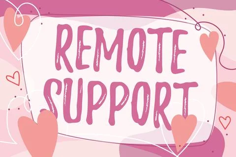 Text showing inspiration Remote Support. Business approach help endusers to イラスト素材
