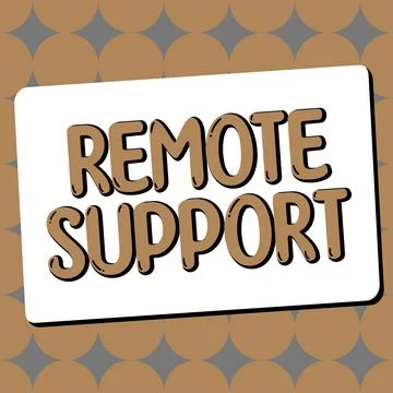 Text showing inspiration Remote Support. Conceptual photo help end-users to Stockillustratie