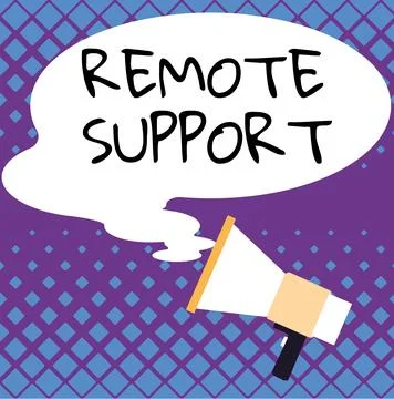 Text showing inspiration Remote Support. Word for help end-users to solve Stockillustratie