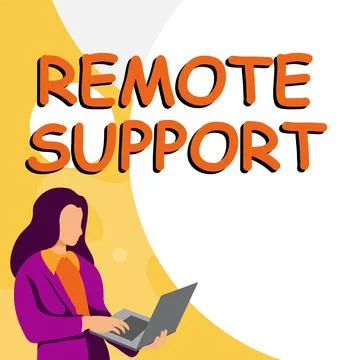 Text showing inspiration Remote Support. Internet Concept help end-users to イラスト素材